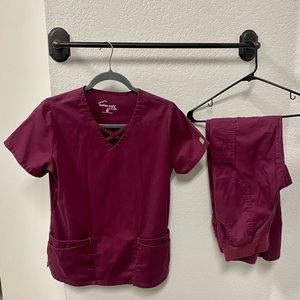 Butter-Soft  Stretch scrub set- burgundy
